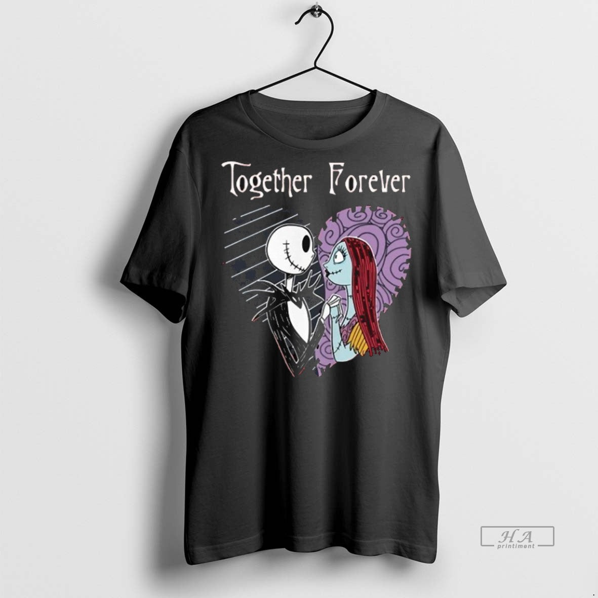 Official Trendy Jack Skellington And Sally Painajainen Ennen Joulua Together Forever Tee Sweater