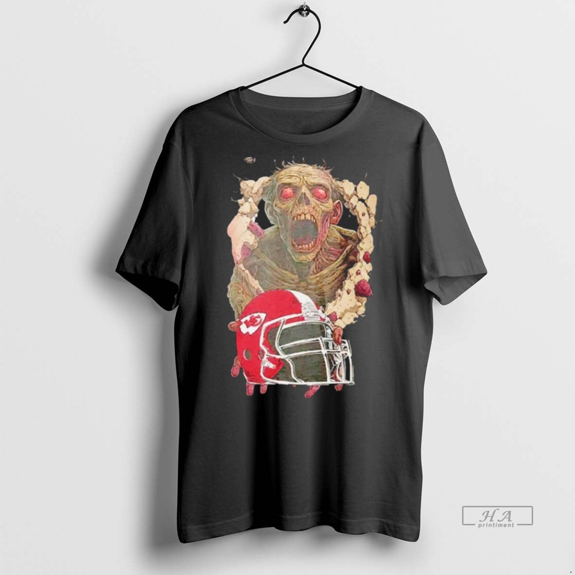 Official Trendy Zombie Kansas City Chiefs Helmet Halloween Blackshirt Tee Sweater