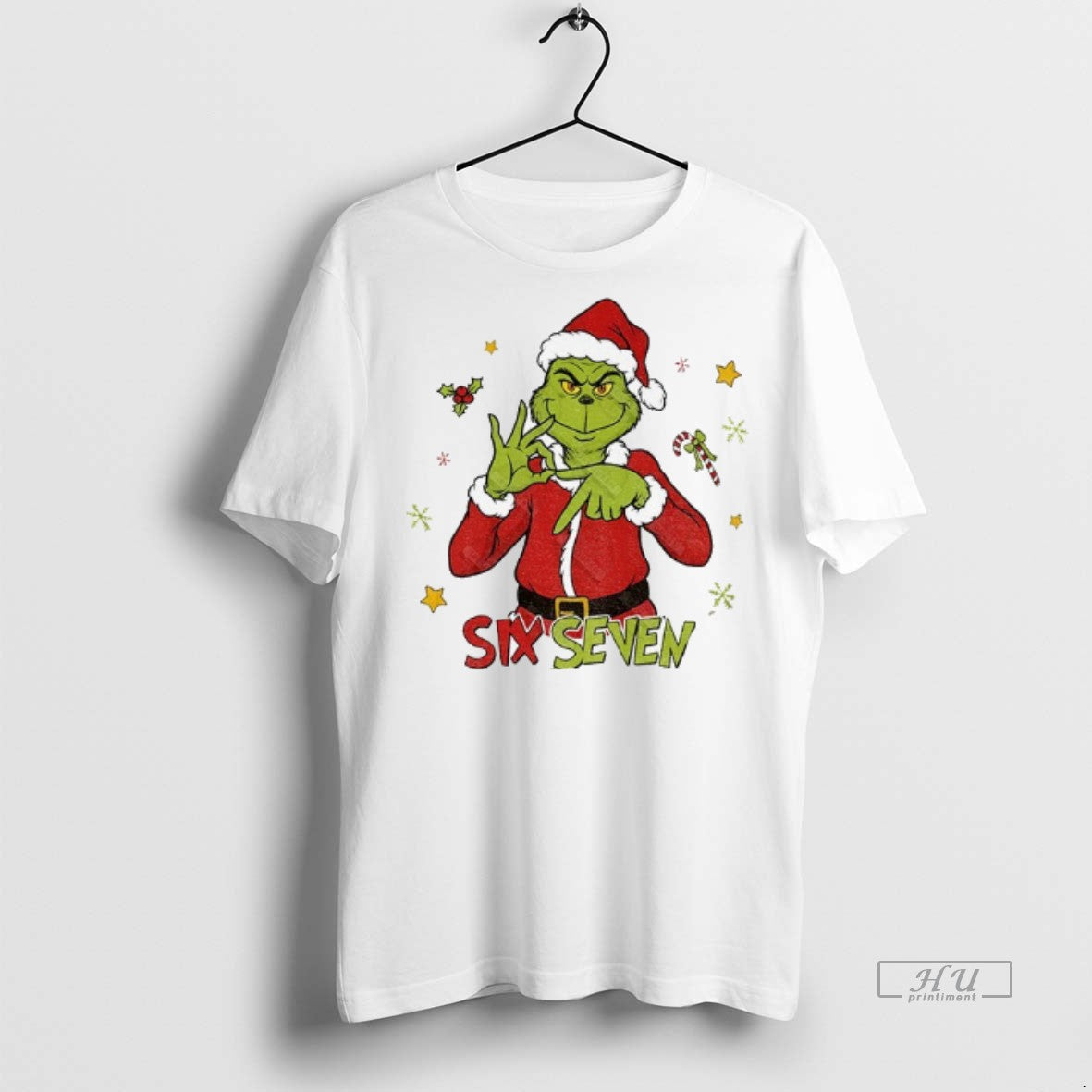 Officials Grinch Santa Six Seven 6 7 Meme Funny Christmas Tee Shirt Sweater