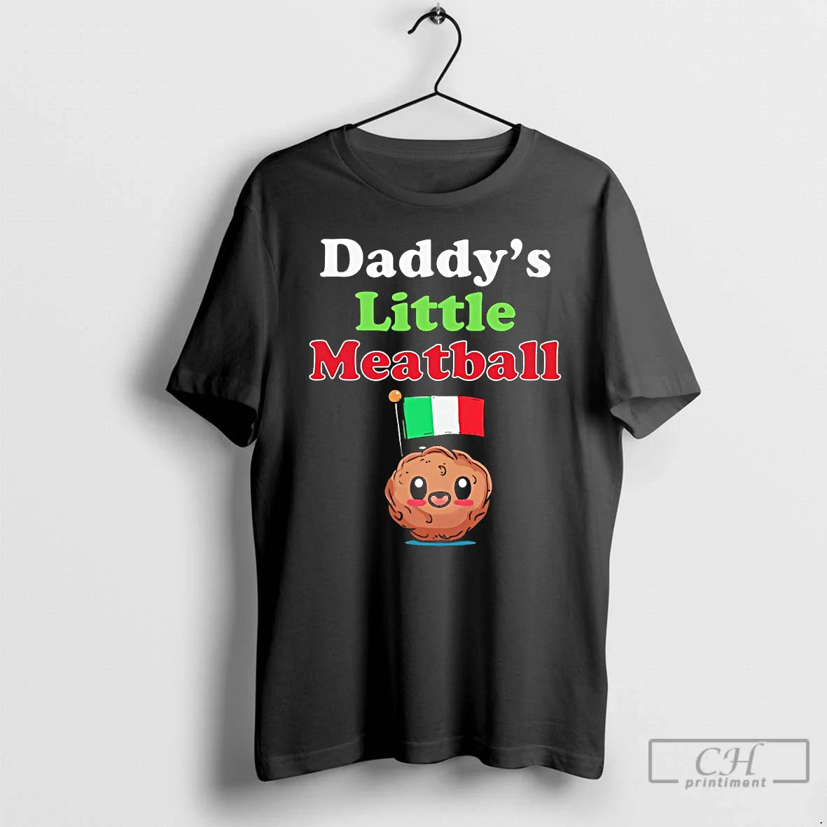 Premium Daddys Little Meatball Italian Flag T Shirts
