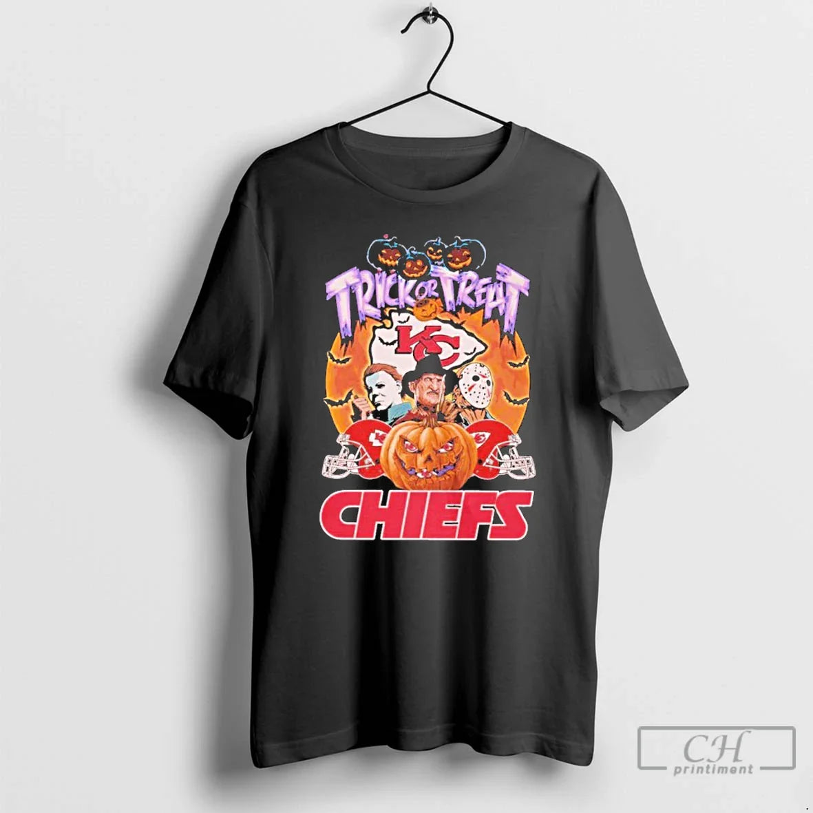 Premium Trick Or Treat Chiefs Horror Movie Halloween T Shirts