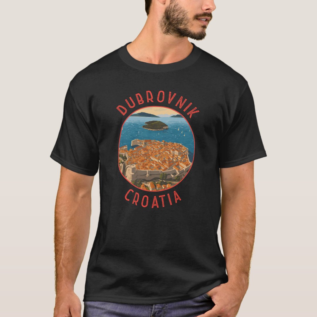 Dubrovnik Croatia Retro Distressed Circle