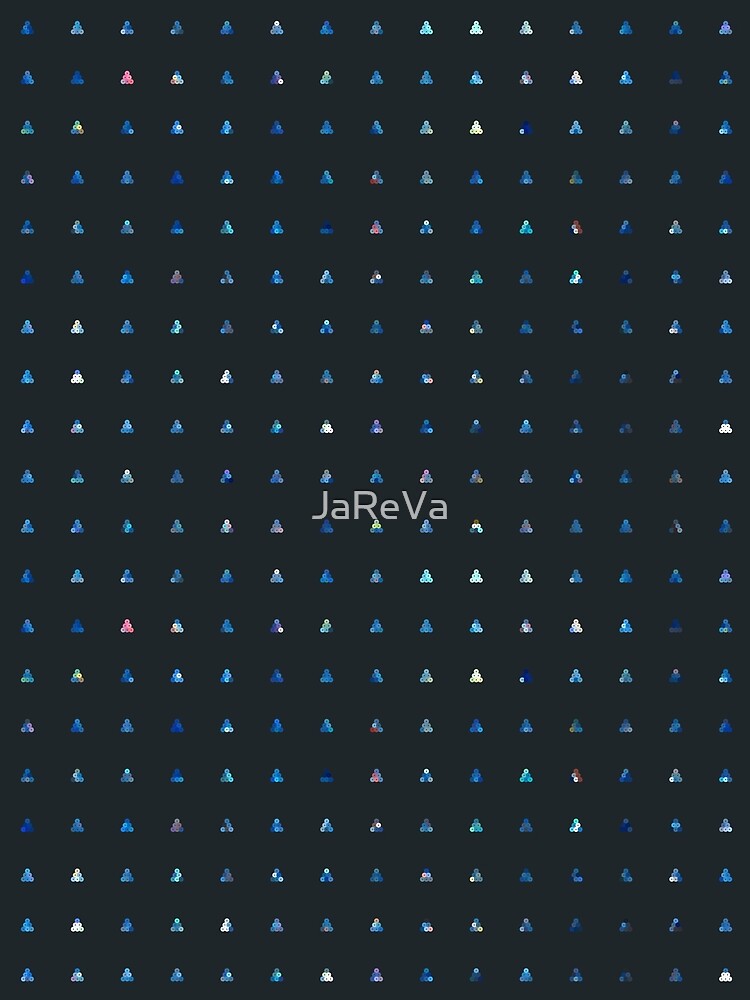 Printed image of blue sequins - pyramid shapes on dark grey background by JaReVa