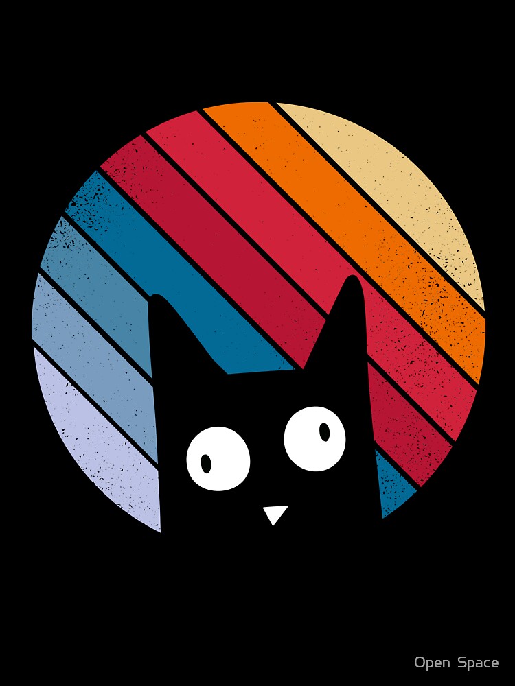 Funny Retro Black Cat Mom Cat Lovers Gift by Open Space