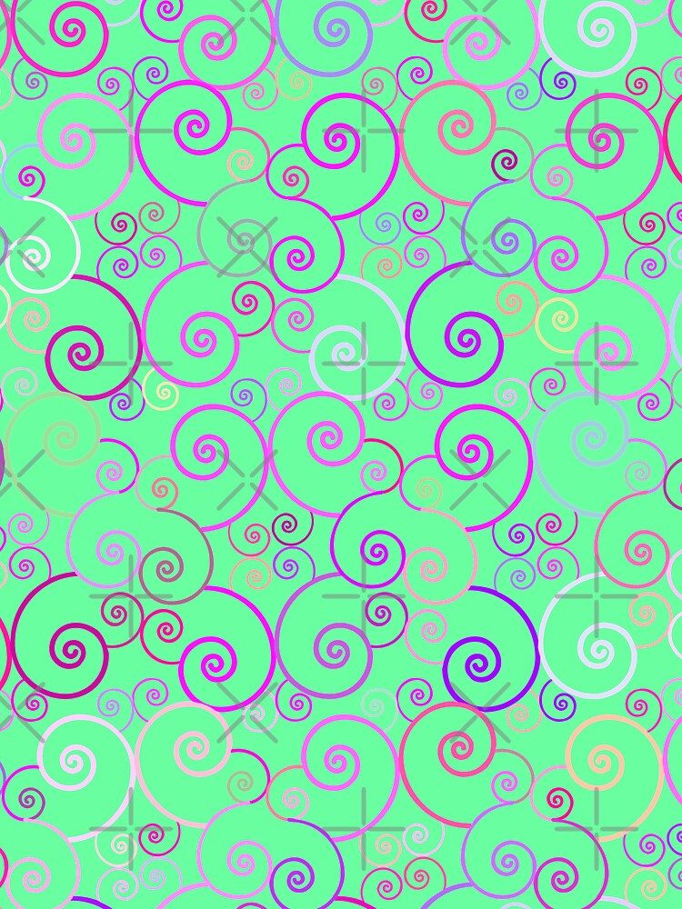 Beautiful green spiral abstract floral pattern by urban-color