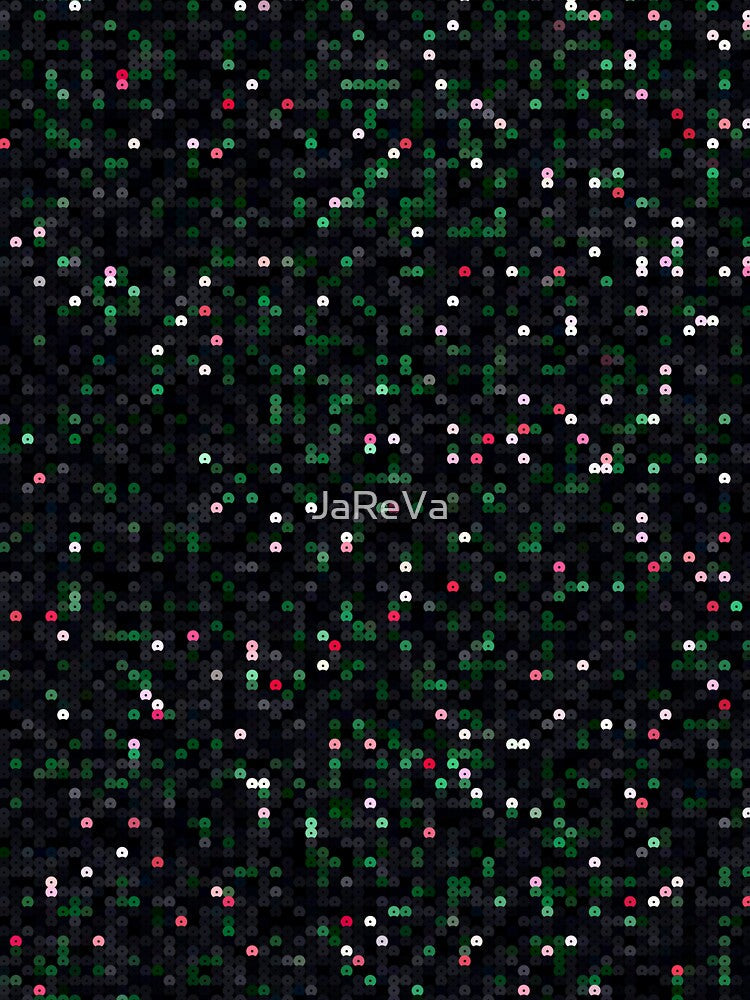 Printed image of shiny Xmas black green red sequins by JaReVa
