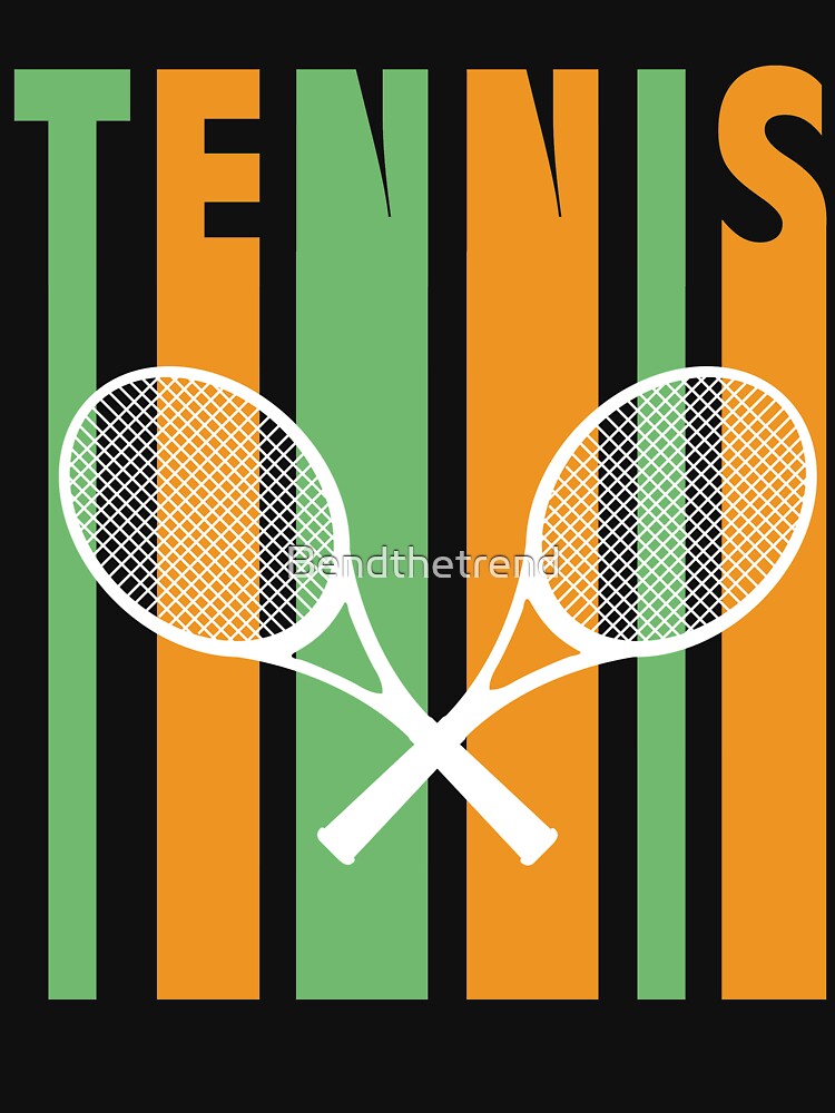 Retro 1970's Style Tennis Player Silhouette Novelty T-Shirt by Bendthetrend
