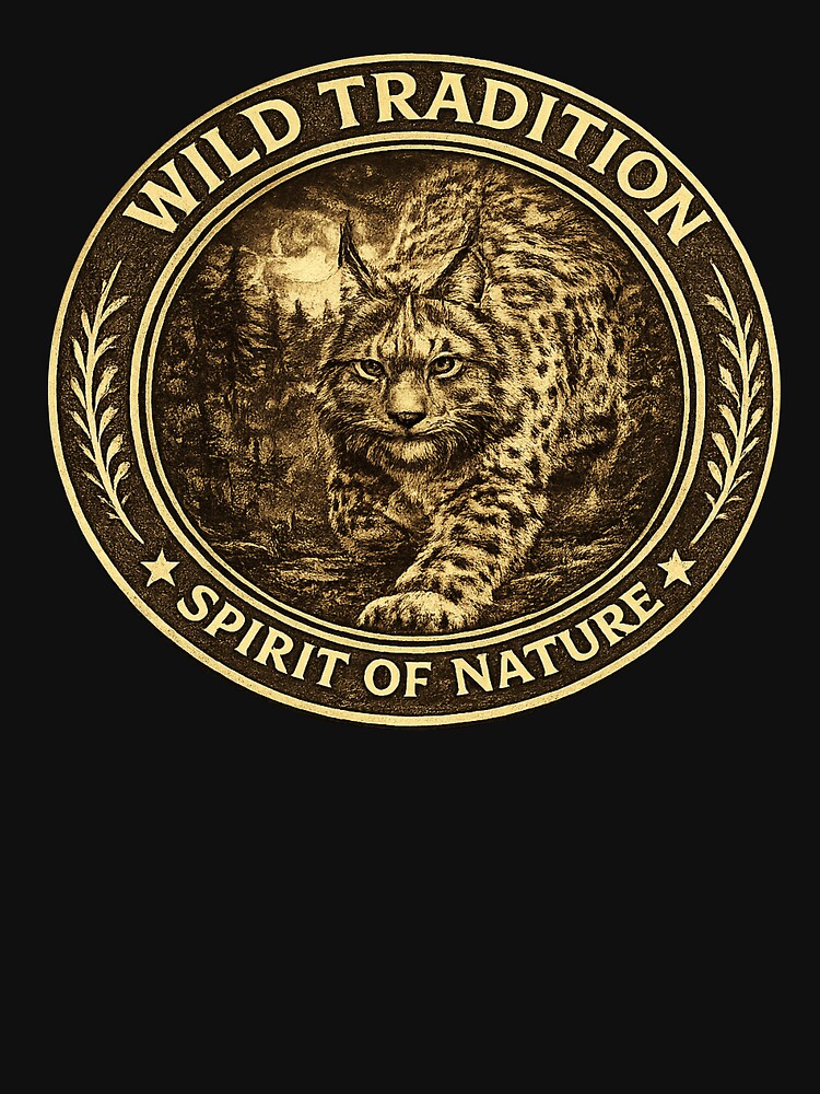 Lynx Vintage Badge Print Wildlife - Spirit of Nature by WildTradition