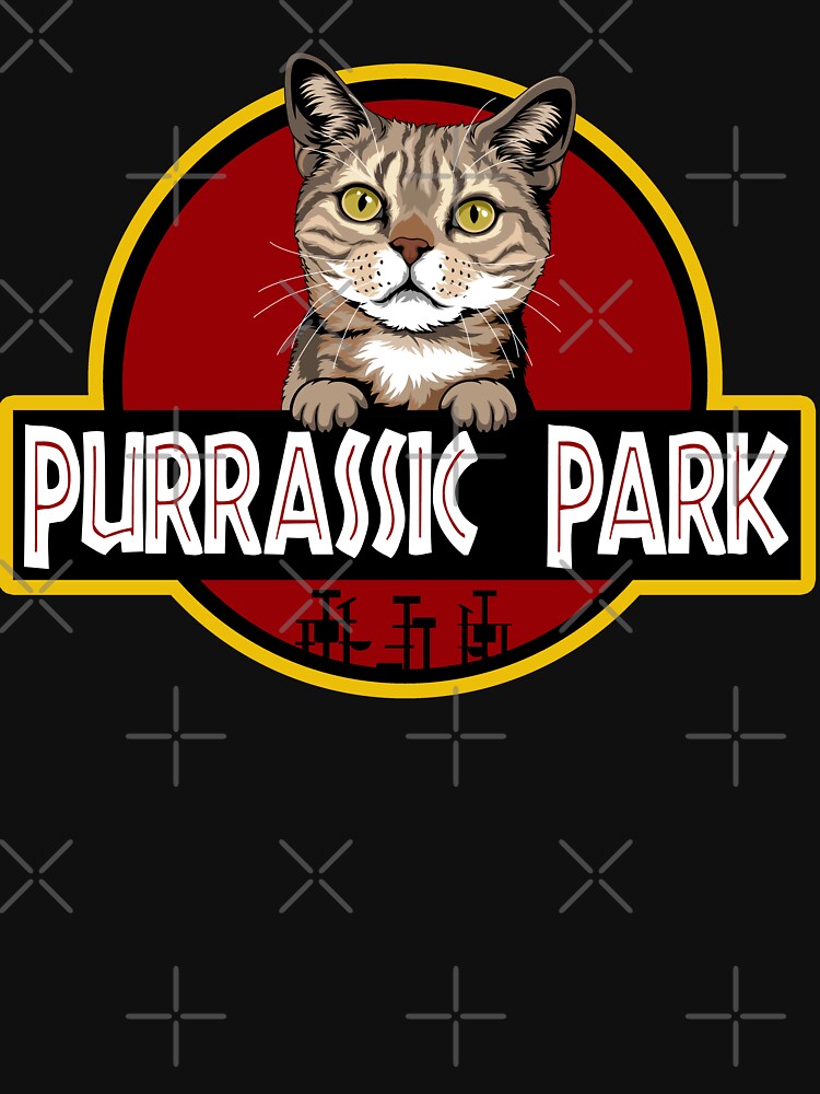 Funny Tabby Cat Purrassic Park by Funny Shirts Matter