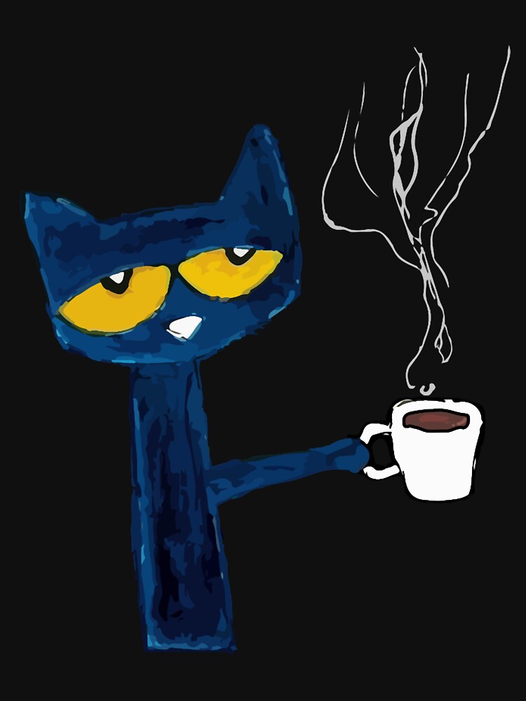 funny black cat drink coffee Classic T-Shirt by juliett3dana