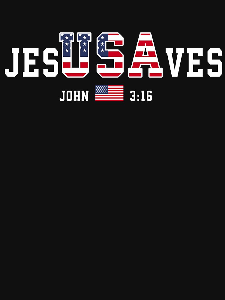 Women's Vintage USA Jesus Saves Flag Printed by malek-farhat08