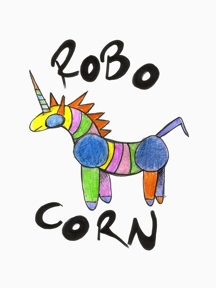 Robot Unicorn Robocorn Magical Fantasy Handpainted Design by HighArtDesigns