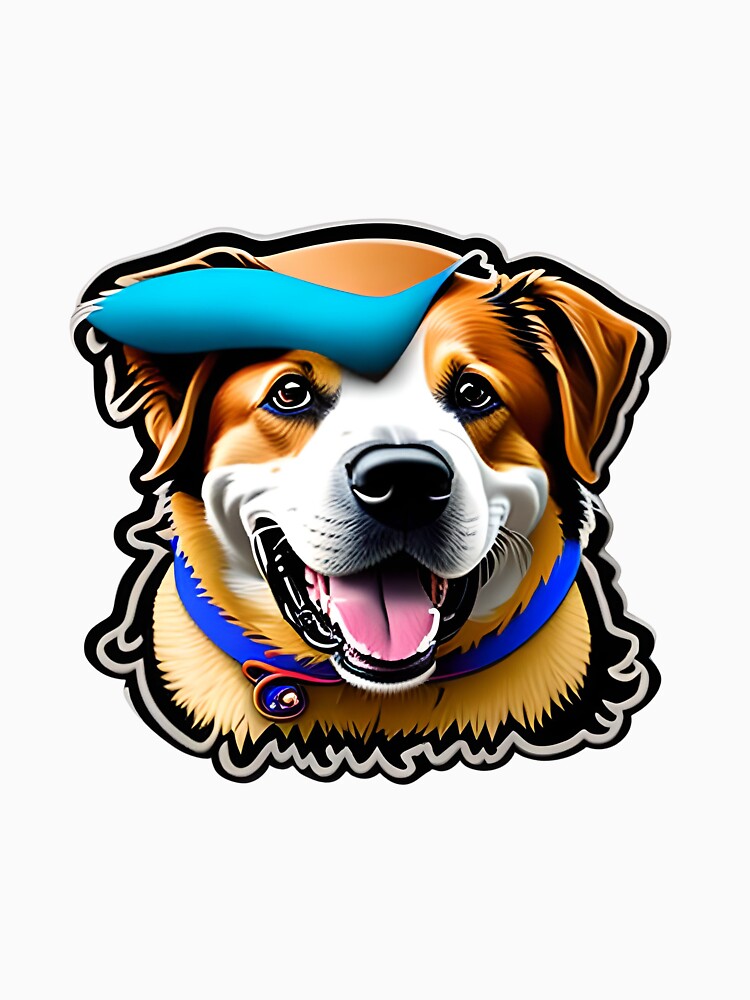 Happy Dog with Funny Disguises Sticker by TopStickerShop