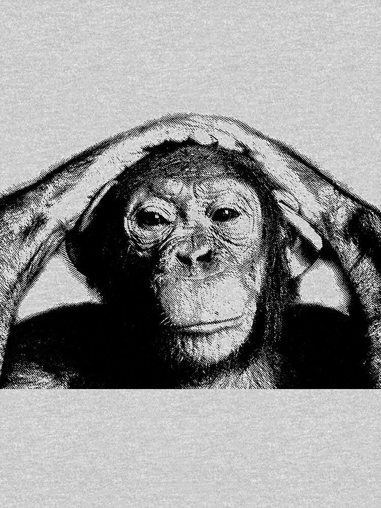 Wise Chimpanzee. Wildlife Digital Engraving Image by Digital Eclectica