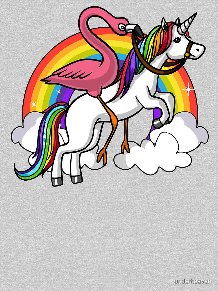 Flamingo Bird Riding Unicorn by underheaven