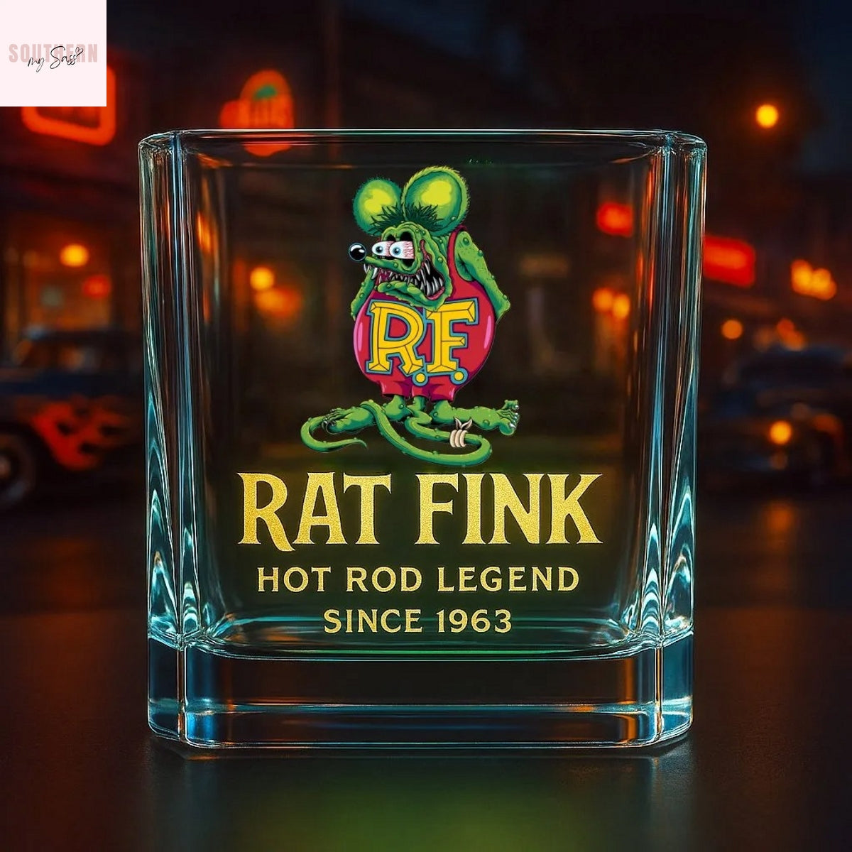 Rat Fink Hot Rod Legend, Since 1963 Whiskey Glass