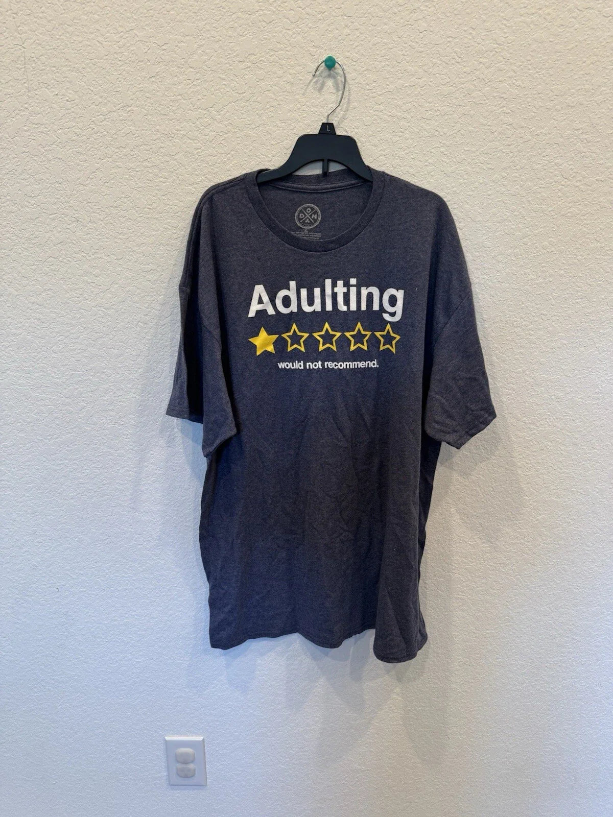 Adulting Shirt Mens XL Would Not Recommend Funny Sarcastic 1 Star Review Joke