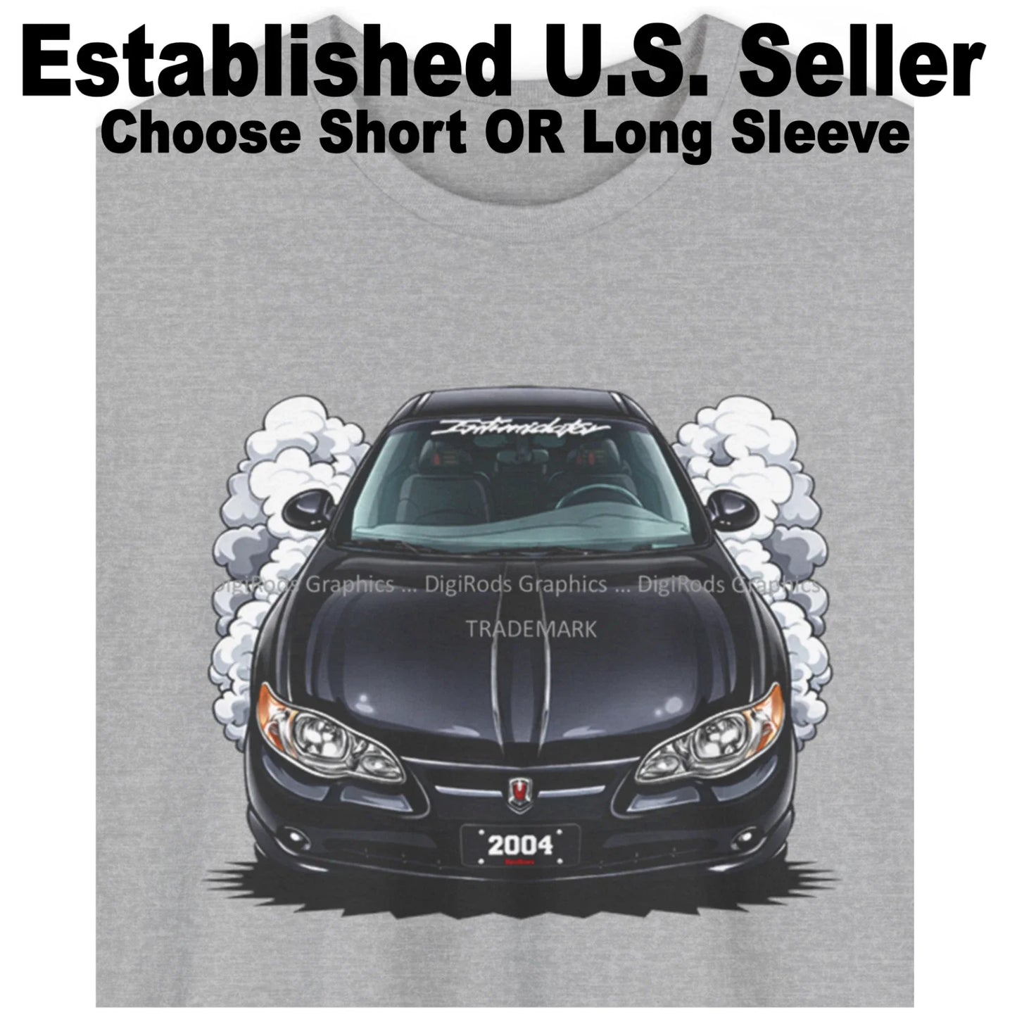 DigiRods Chevy Monte Carlo 2004 Black Intimidator Model Cartoon Car T Shirt