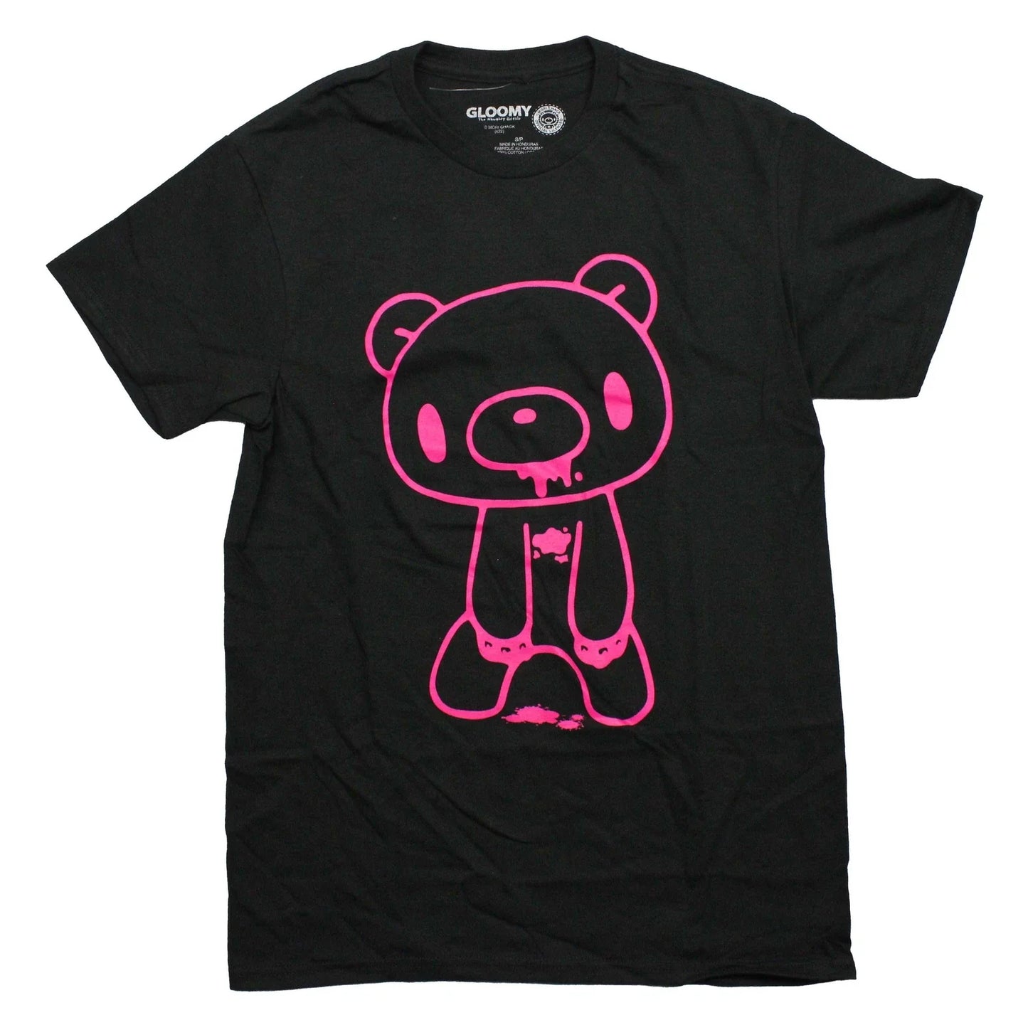GloomyBear New Adult T-Shirt - Hot Pink Bloody Bear Outline Image