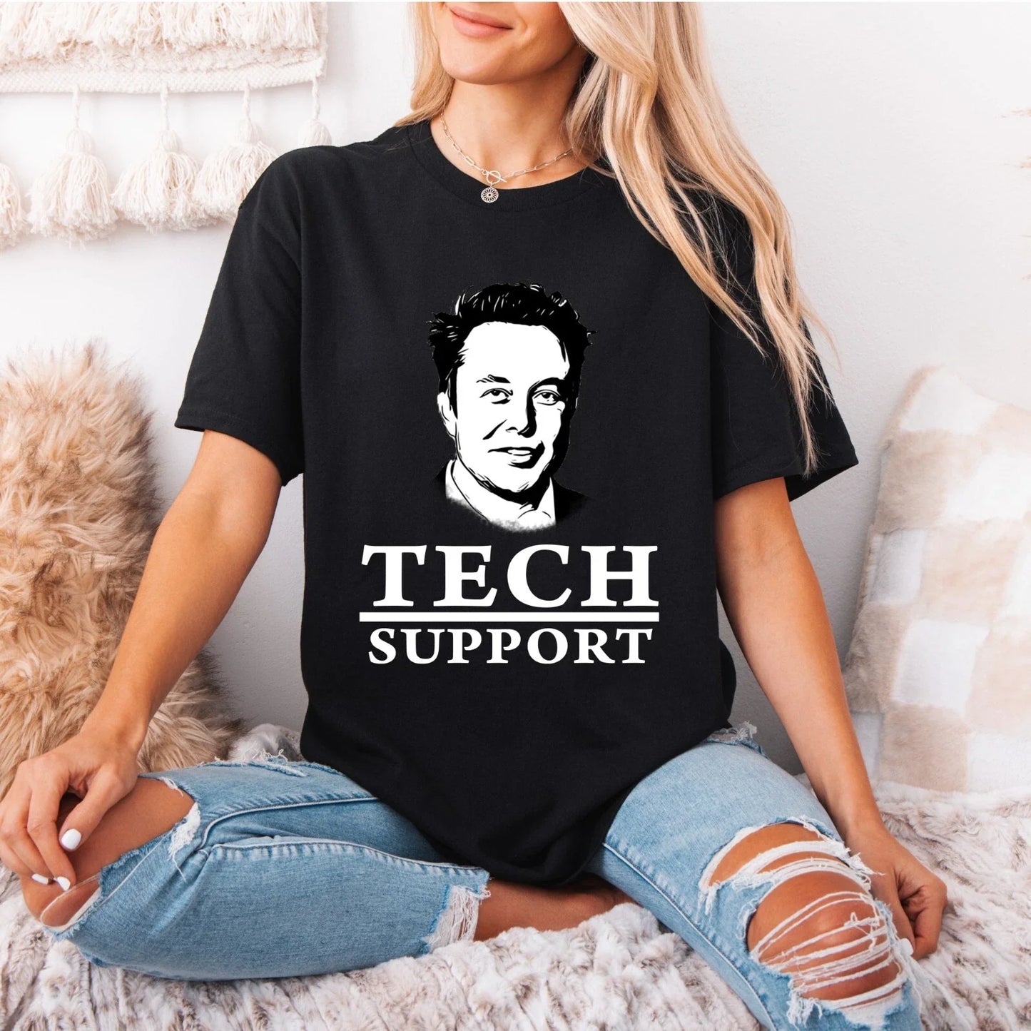 Afteprints Tech Support Funny Quote T-shirts For Men Women Printed T-Shirt