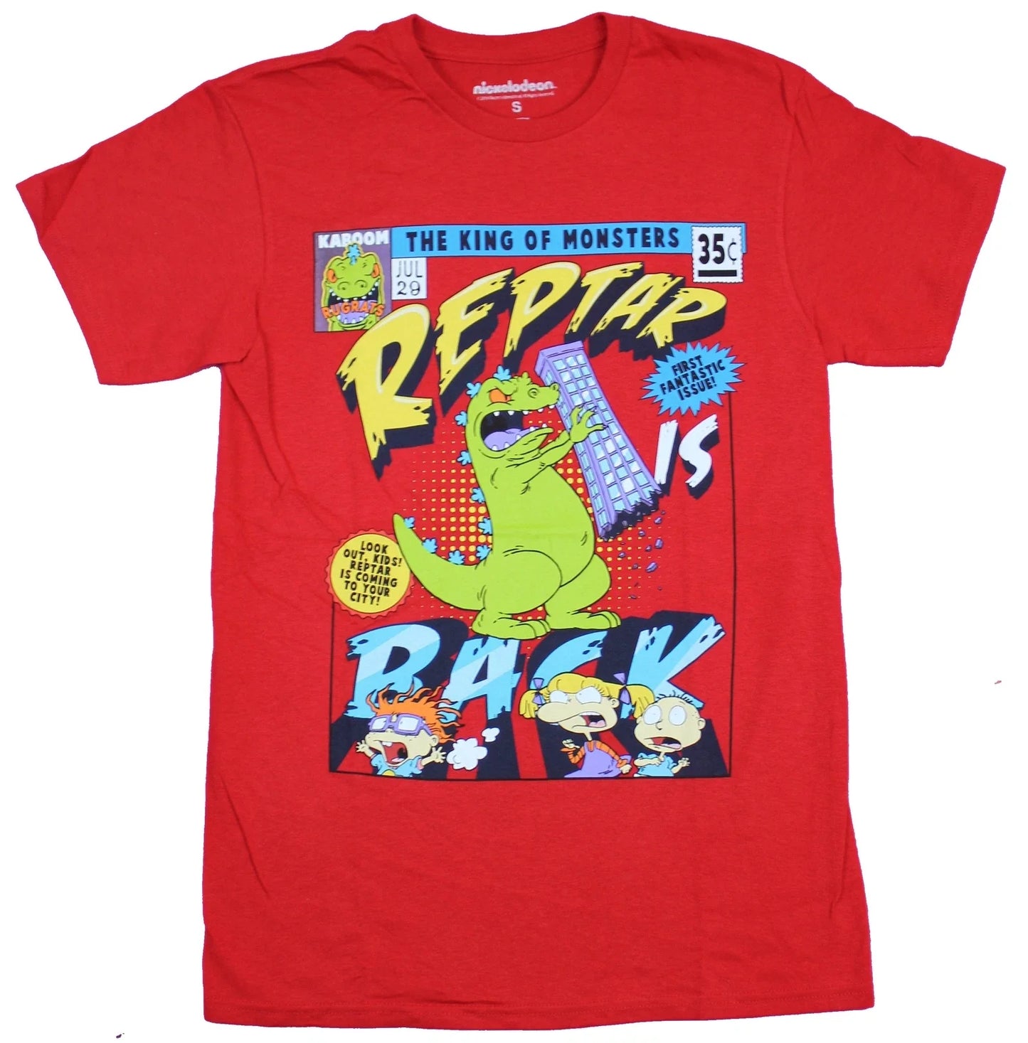 Rugrats Adult New T-Shirt - Reptar is Back Comic Cover Pic