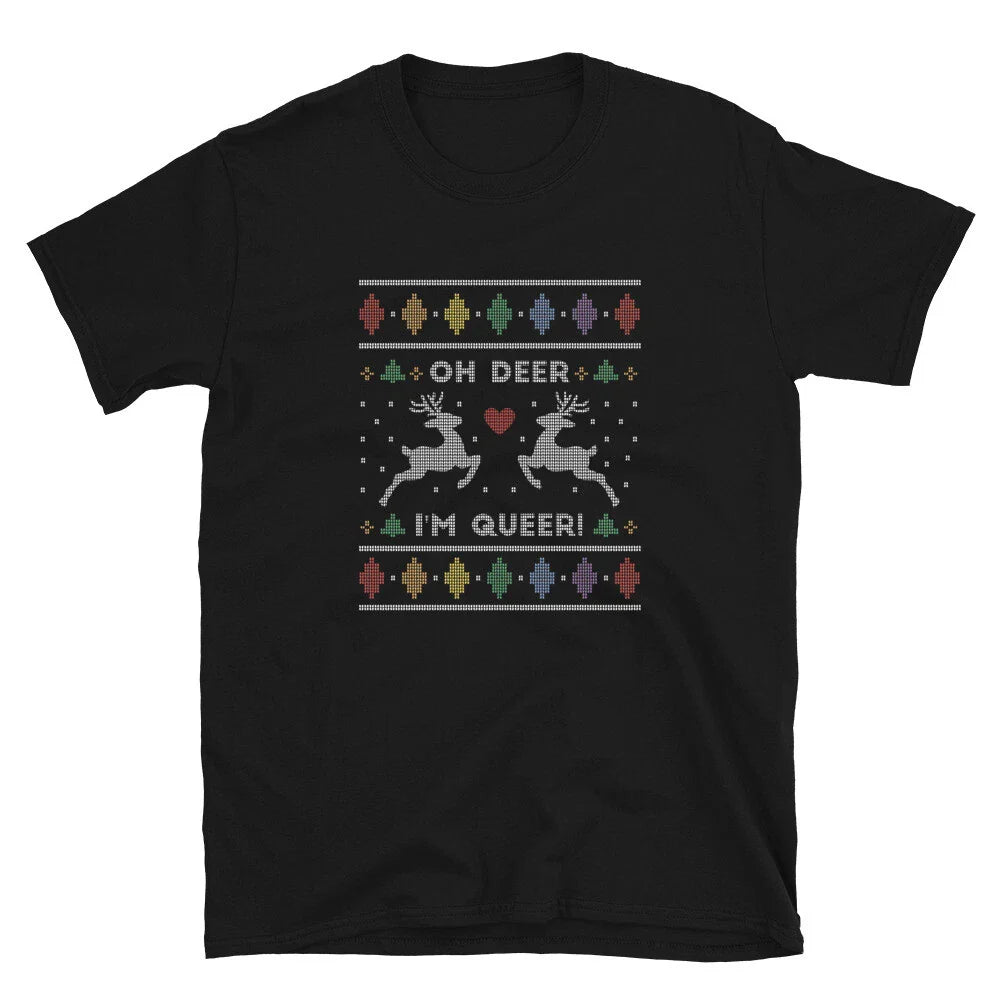 Ugly Sweater Queer Christmas Adult Sarcastic Humor T-Shirt