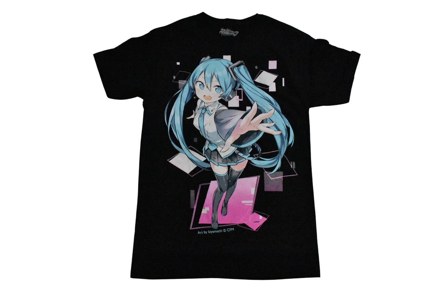 Hatsune Miku Mens Hatsune Jumbo Panel Graphic Anime Black Shirt New M, L