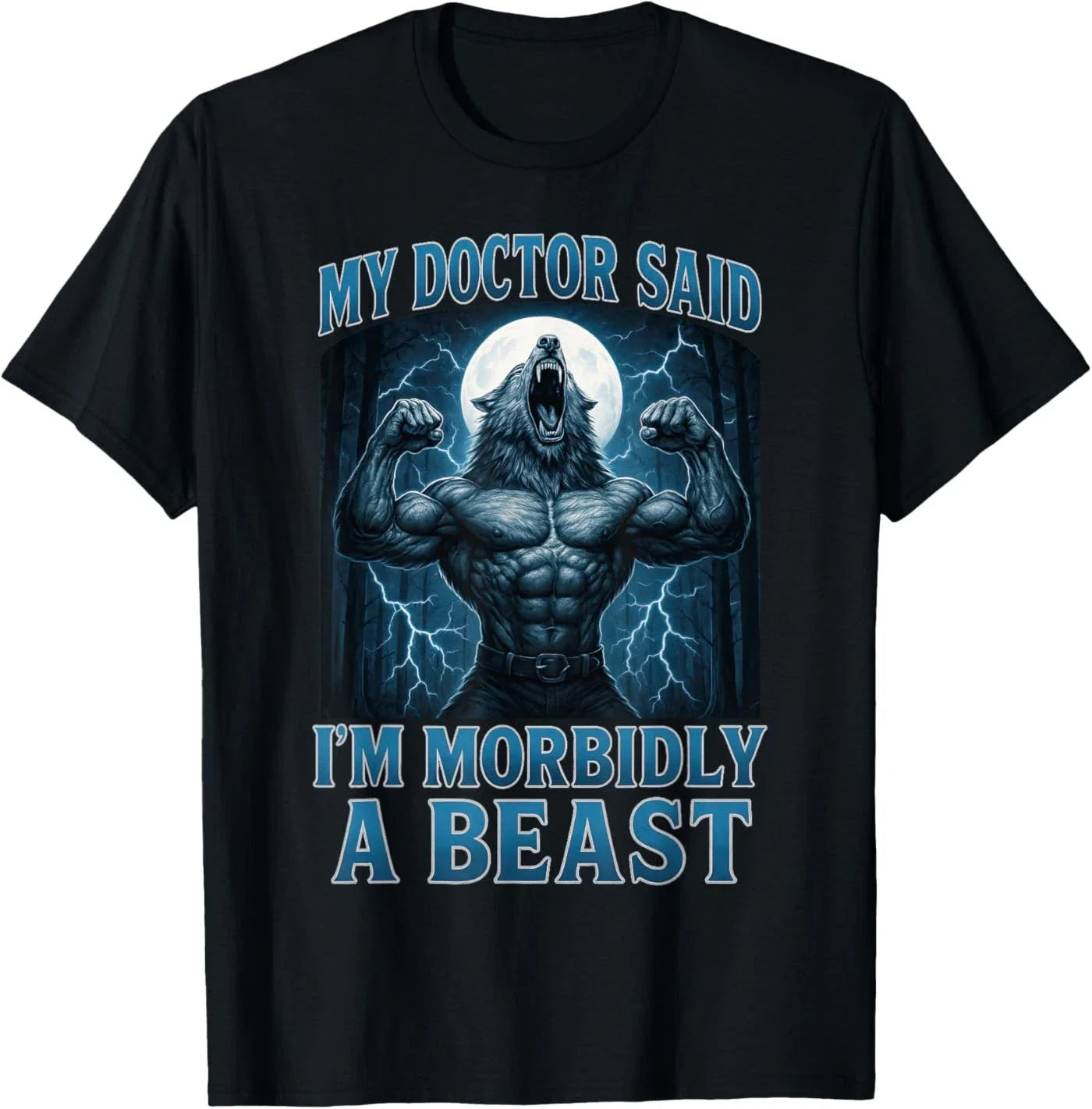 Funny Graphic Tee for Men Women Teens Alpha Wolf Beast Meme T-Shirt