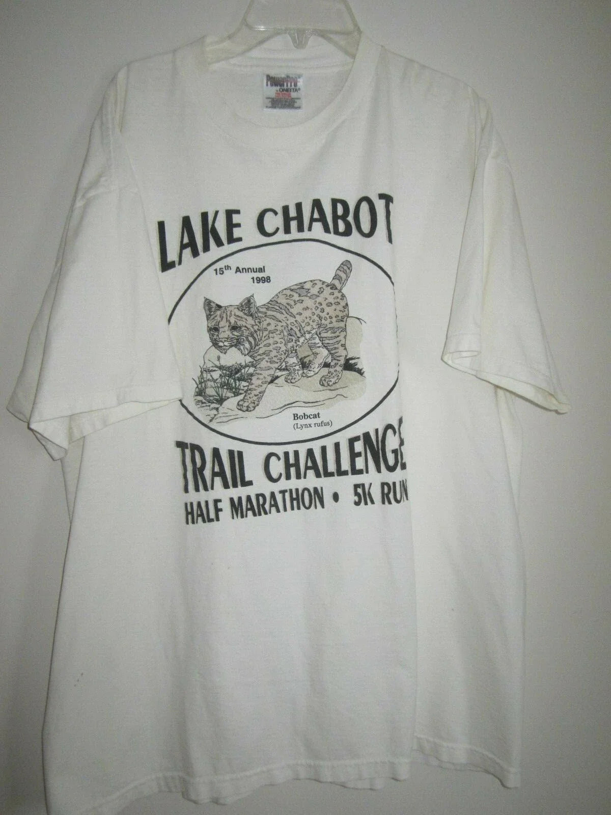 VTG Tshirt Fantastic Bobcat Logo XL white USA Single Stich 1998 PowerPro Oneita