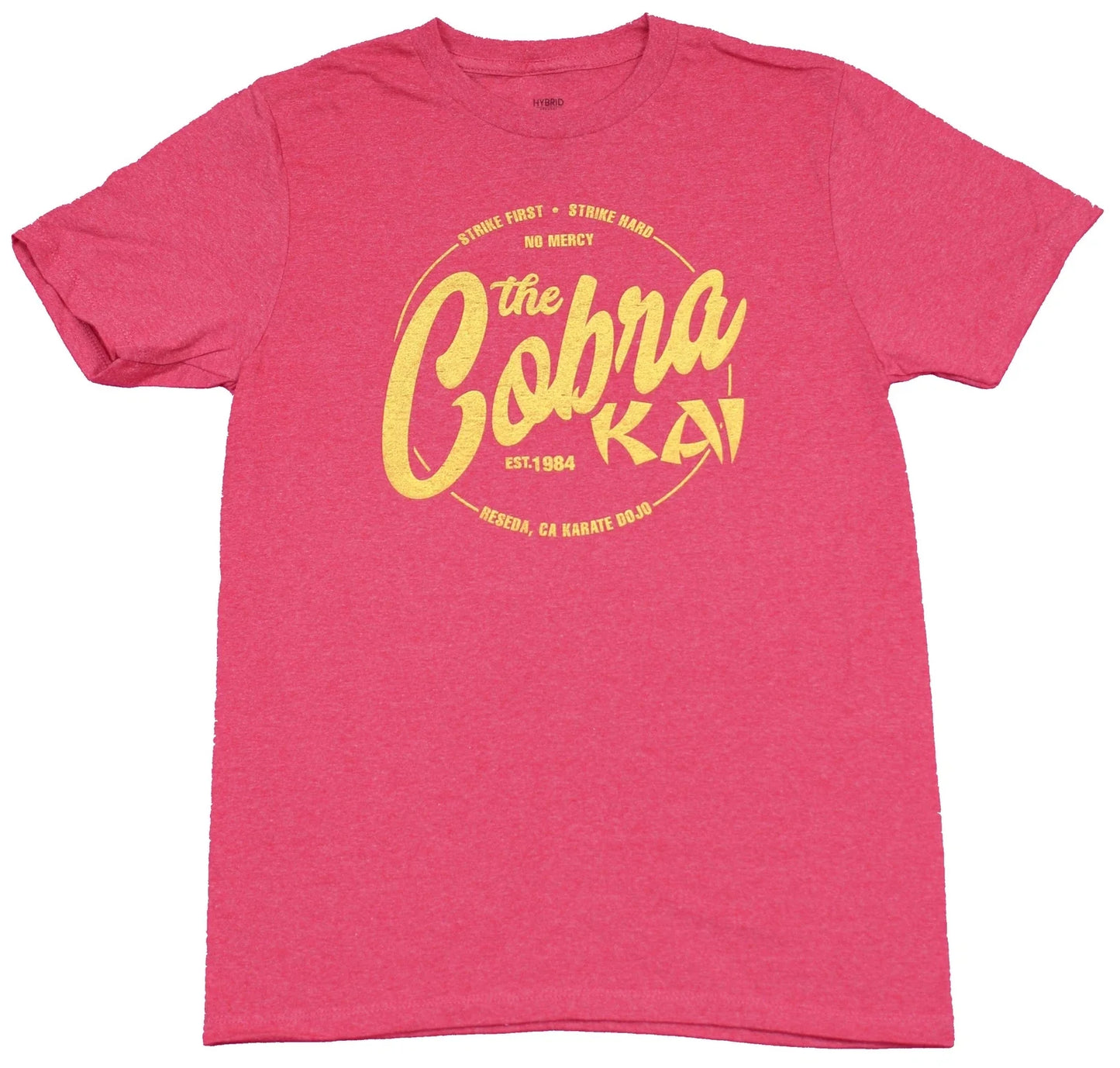 Karate Kid Adult New T-Shirt - The Cobra Kai Yellow Print Circle Logo