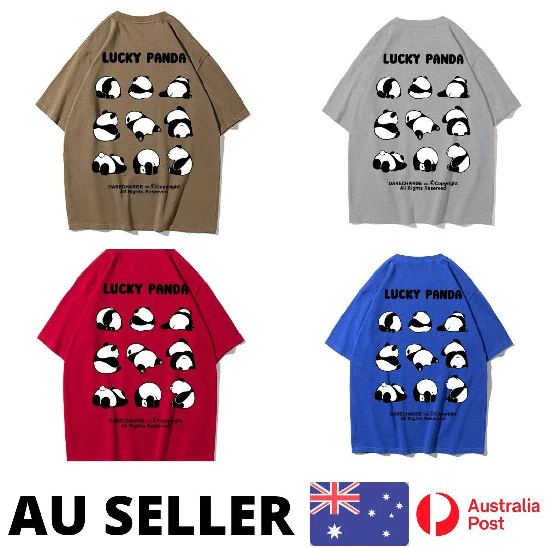 9 Postures Of Giant Pandas Shirt Print Boy Tee Kawaii - AU Stock