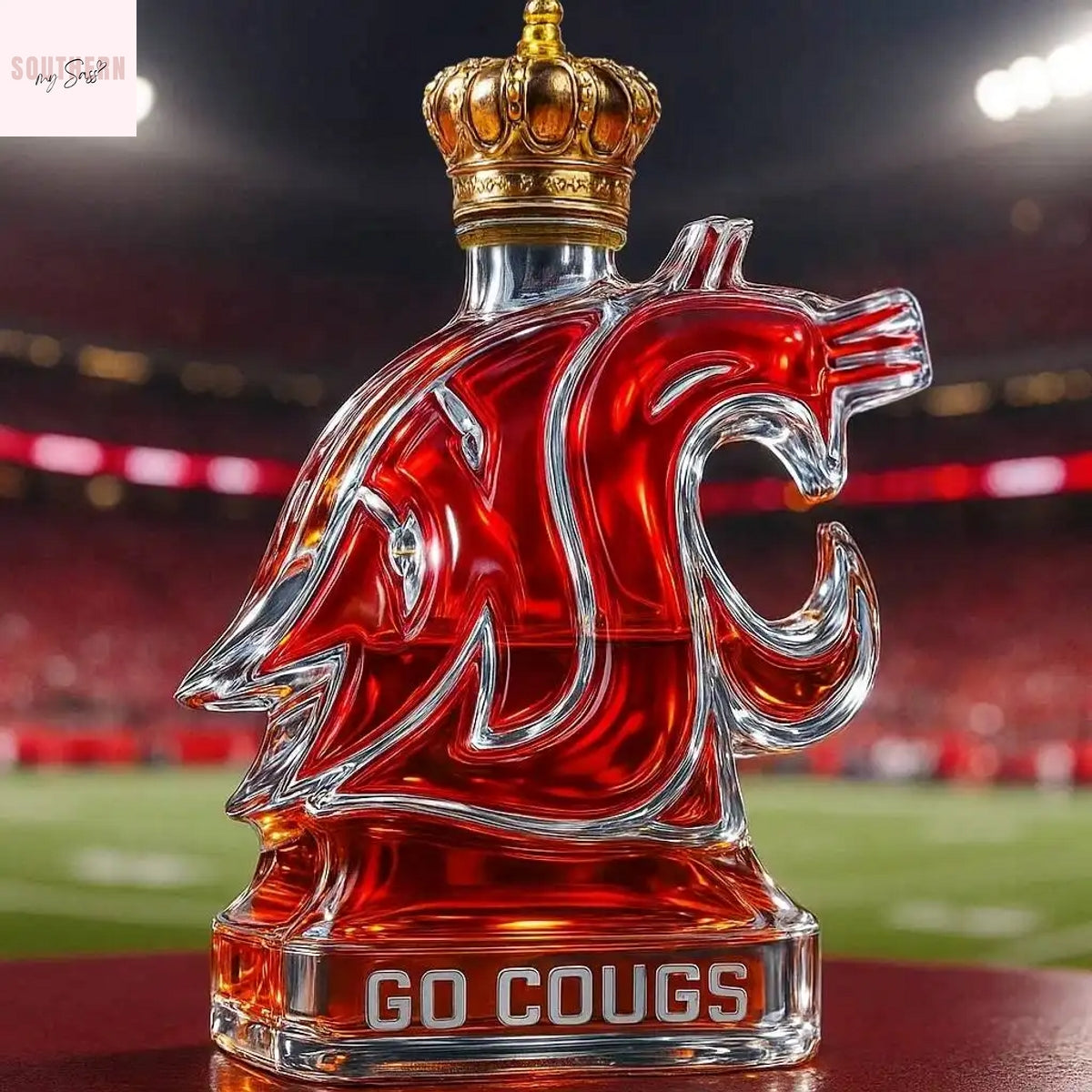 Washington State Cougars Go Cougs Whiskey Bottle