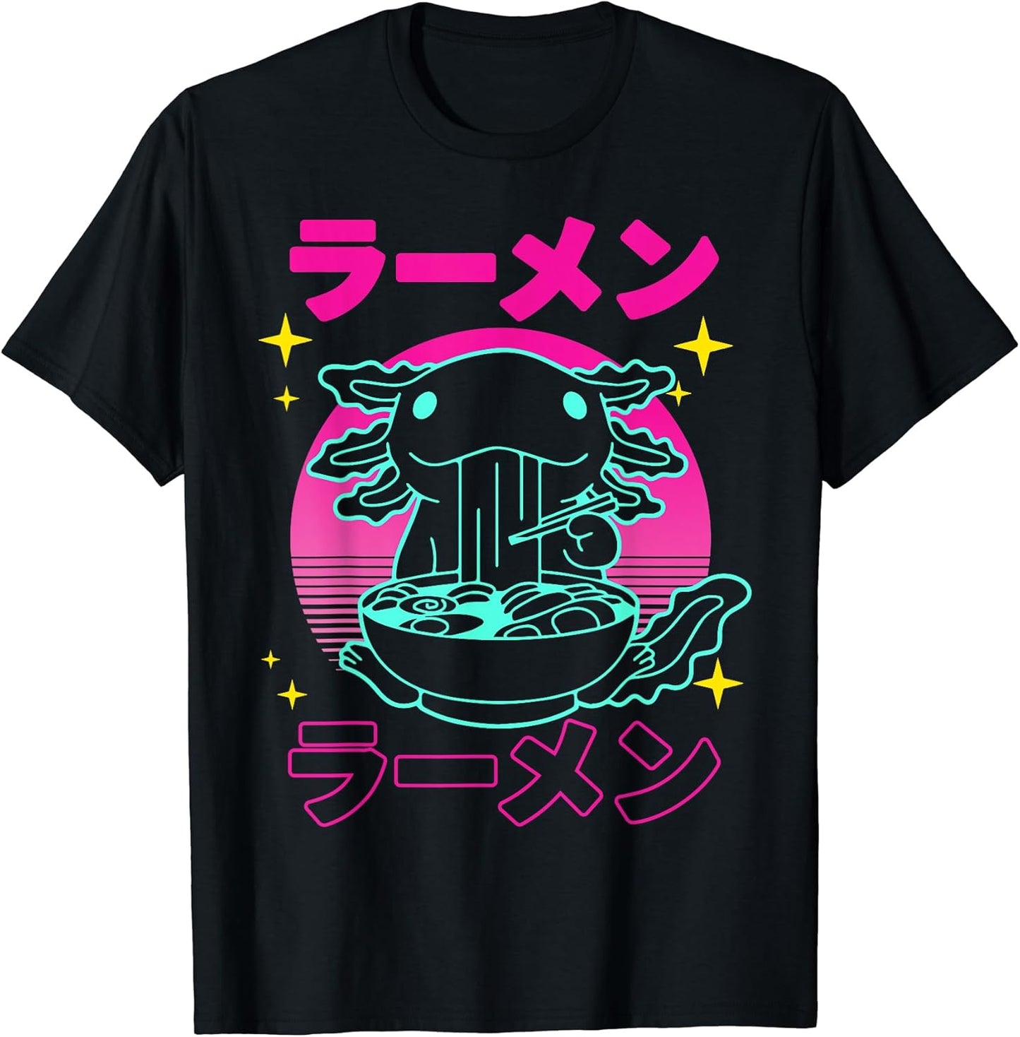 Retro Aesthetic Kawaii Axolotl Japanese Noodles