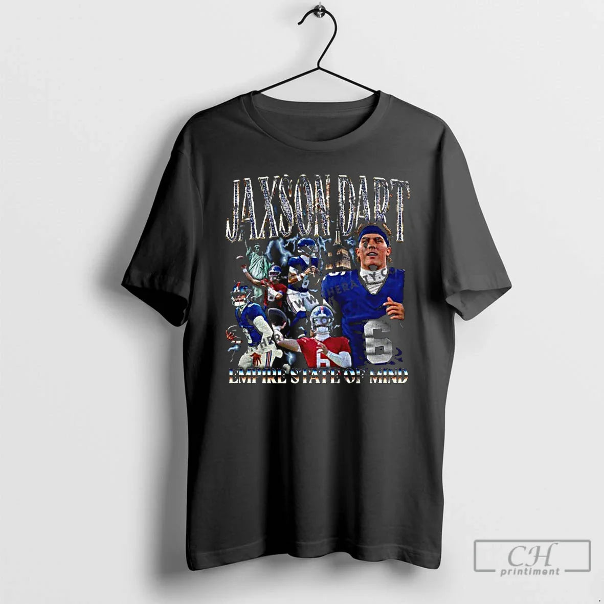 Classic Jaxson Dart New York Giants Emprire State Of Mind T Shirts