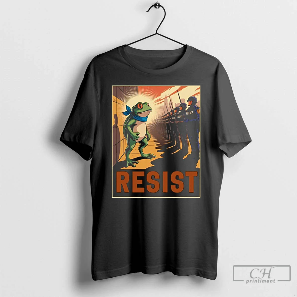 Classic Resist Police Portland Frog Protest Vintage T Shirts