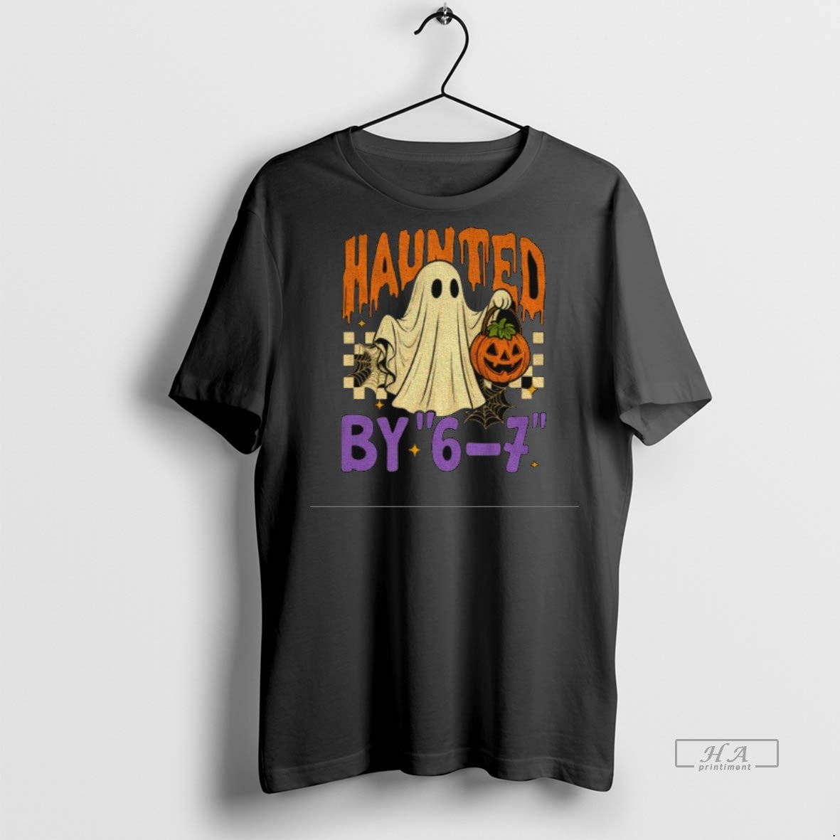 Official Trendy Haunted By 6_e2_80_937 Halloween Ghost And Pumpkin Tee Sweater