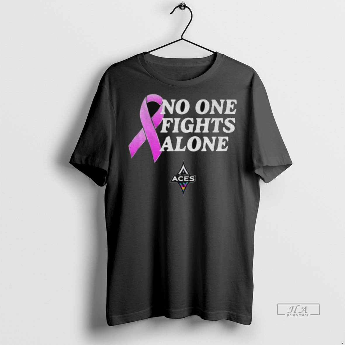 Official Trendy Las Vegas Aces 2025 Cancer Awareness No One Fights Alone Tee Sweater
