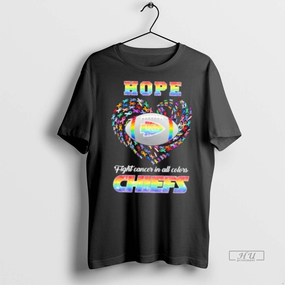 Officials Kansas City Chiefs Football Hope Fight Cancer In All Colors Heart Tee Shirt Sweater