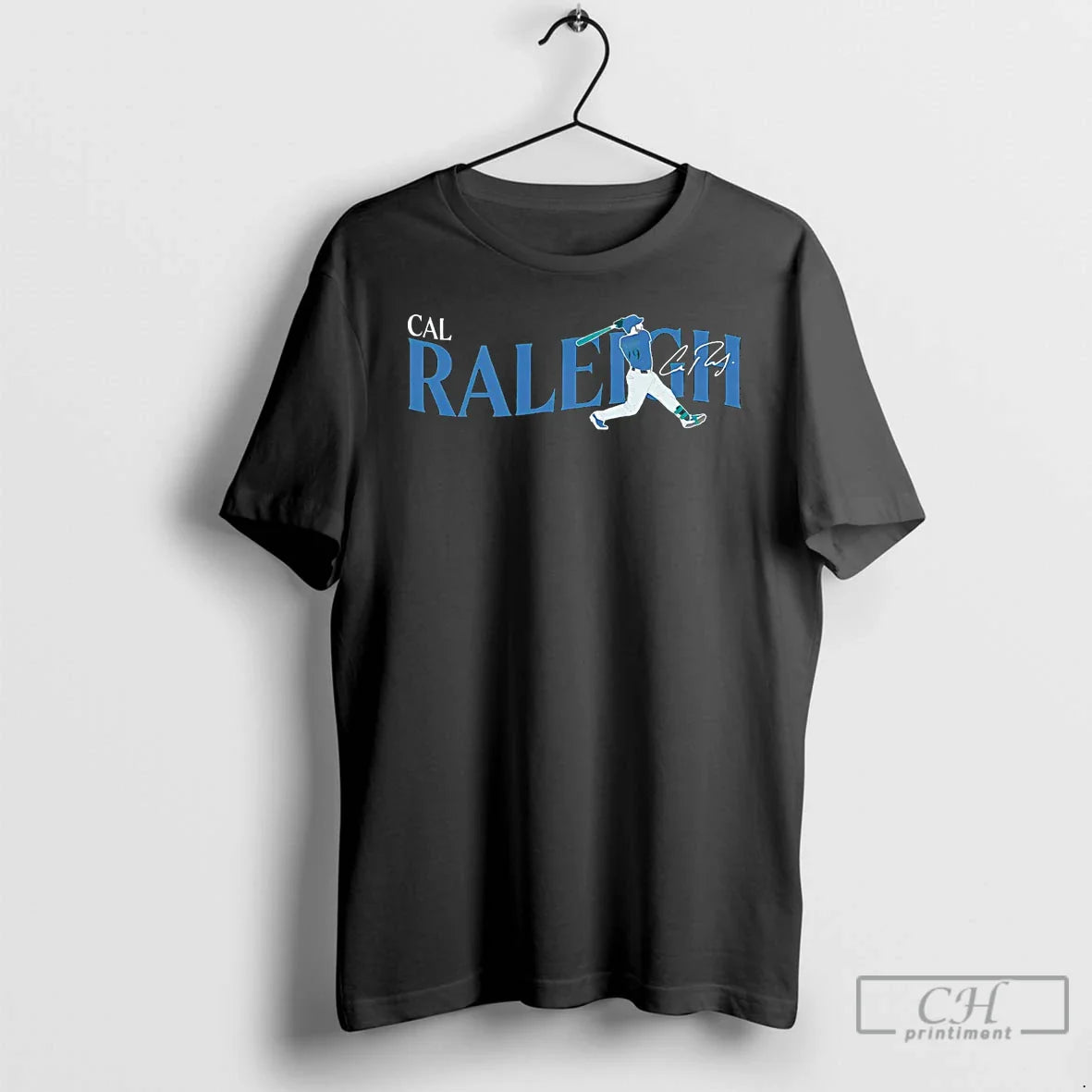 Premium Cal Raleigh Batting Signature Seattle Mariners T Shirts
