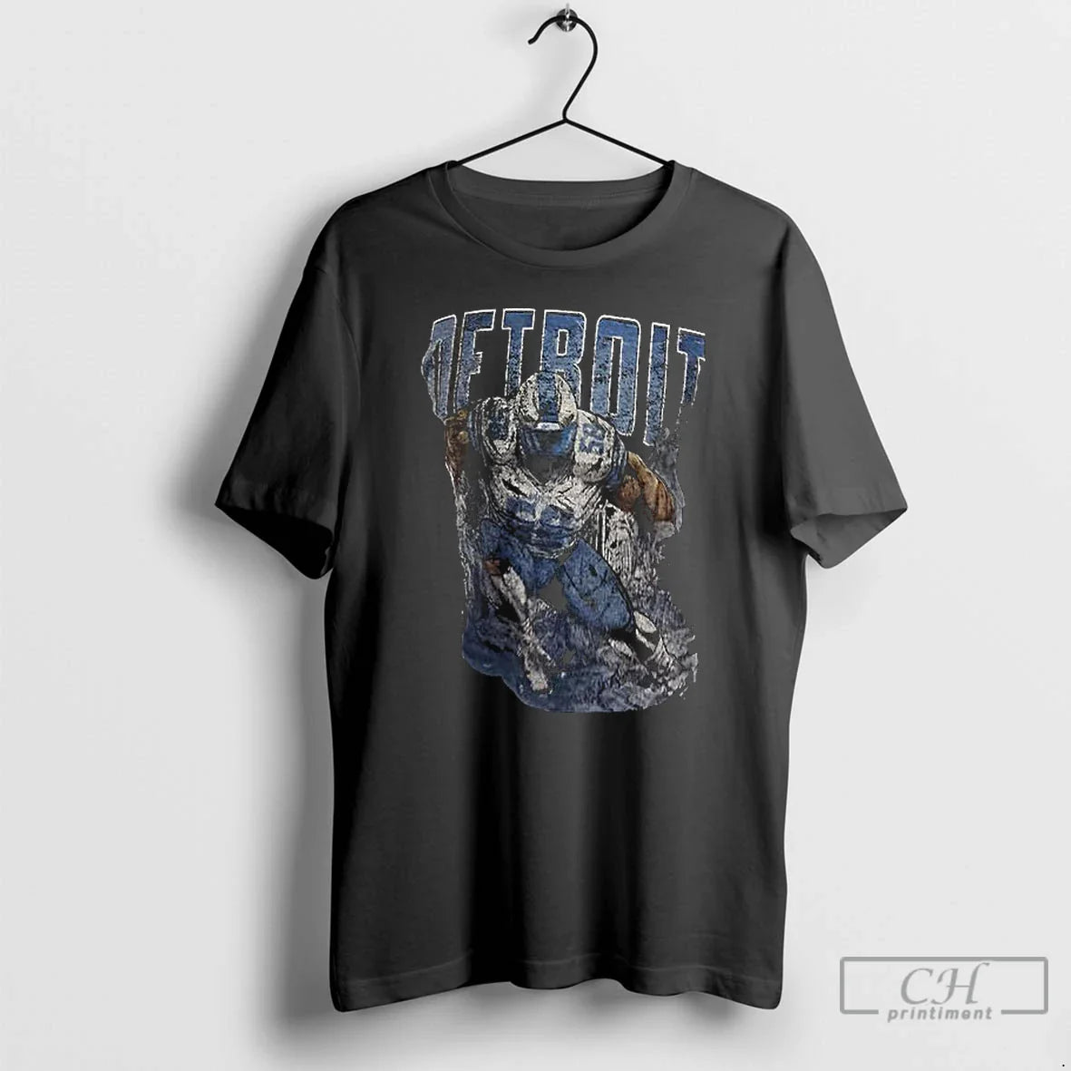 Premium David Montgomery Wearing Detroit Lions 58 Vintage T Shirts