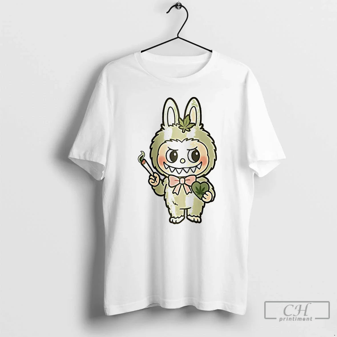 Premium Labubu Smoking Weed T Shirts