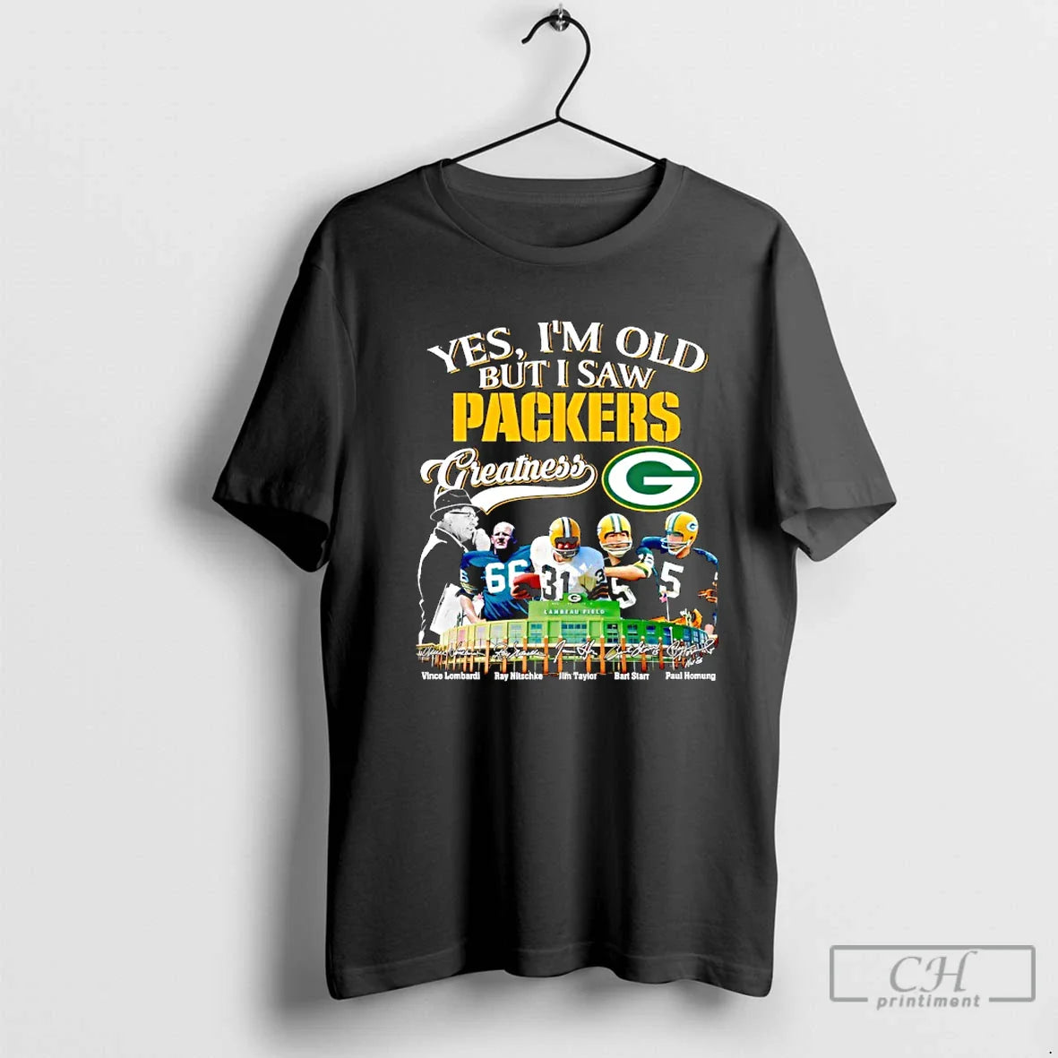 Premium Yes Im Old But I Saw Green Bay Packers Football Greatness Signatures T Shirts