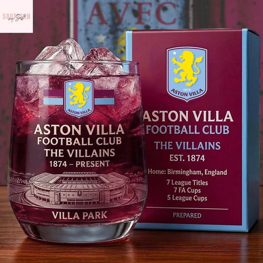 Aston Villa Football Club The Villains 1874 – Present Whiskey Glass