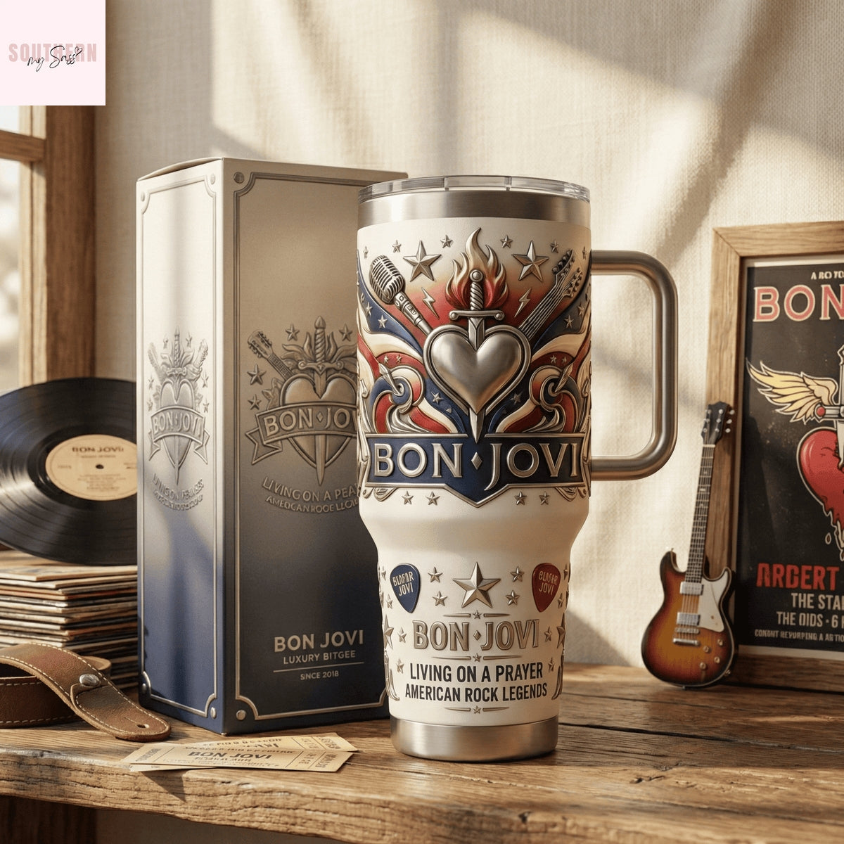 Bon Jovi Living On A Prayer American Rock Legends Tumbler