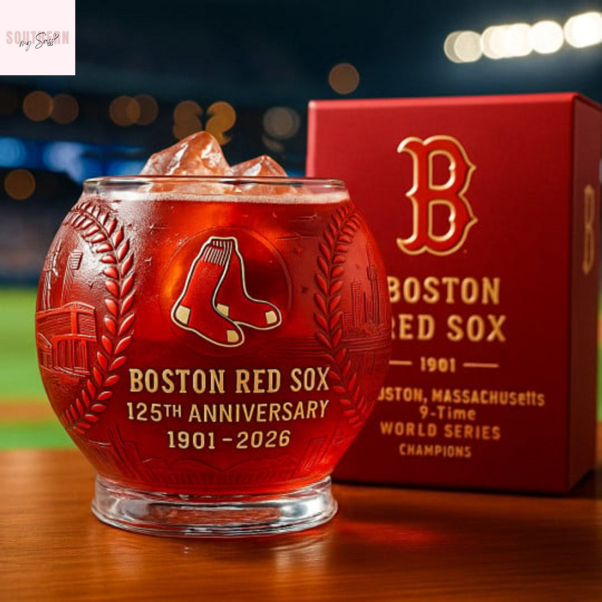 Boston Red Sox 125th Anniversary Whiskey Glass