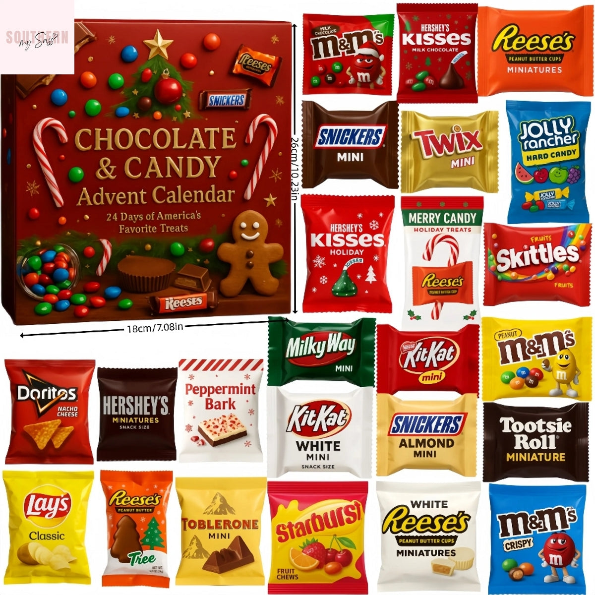 Christmas 2025 Candy Reese Snickers Skittles Advent Calendar