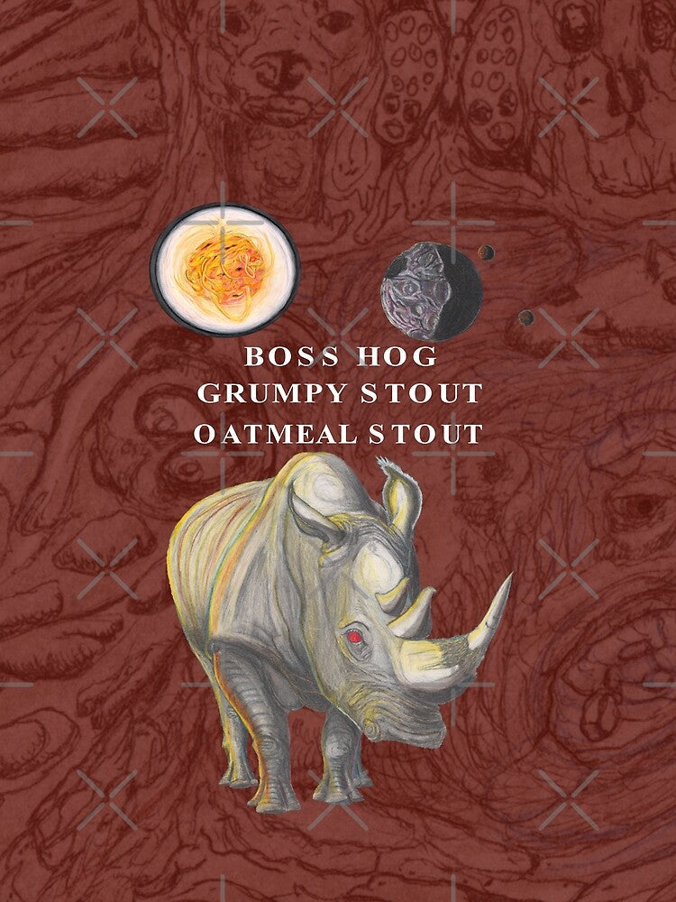 Crash of Rhinos Boss Hog Oatmeal Stout Novelty by AJLeibengeist