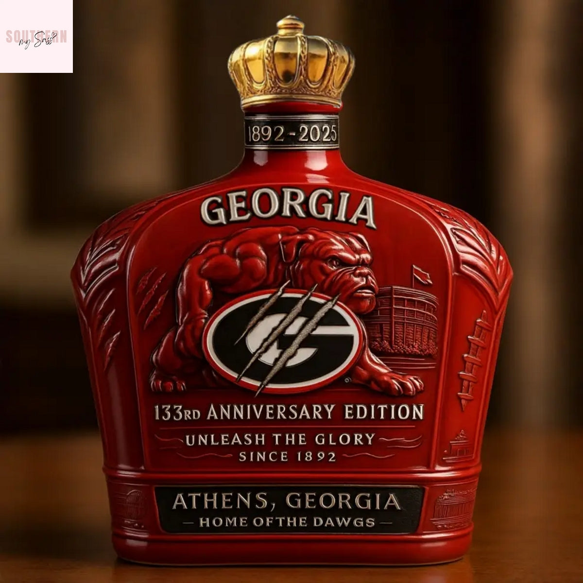 Georgia Bulldogs 133rd Anniversary Whiskey Bottle