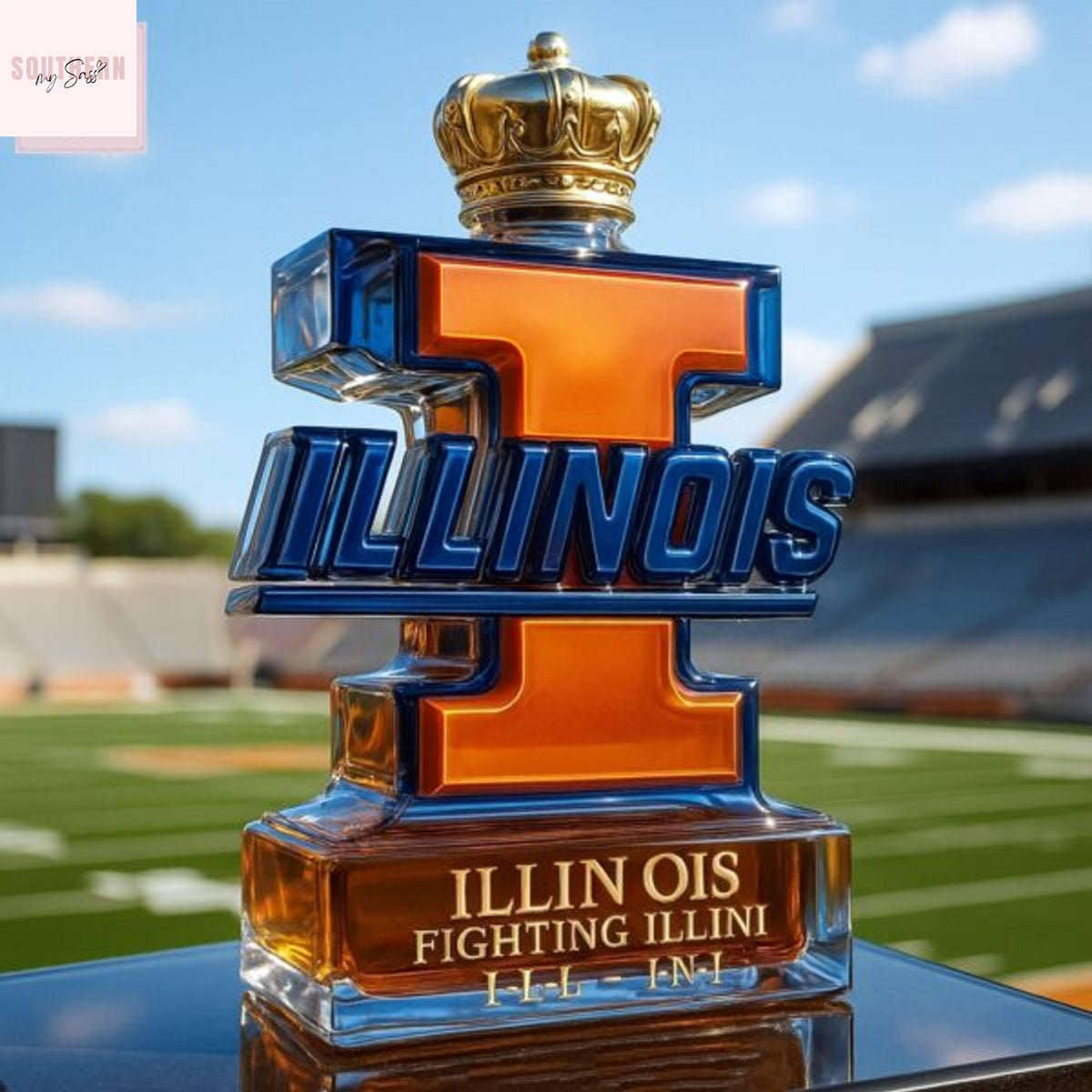 Illinois Fighting Illini Whiskey Bottle