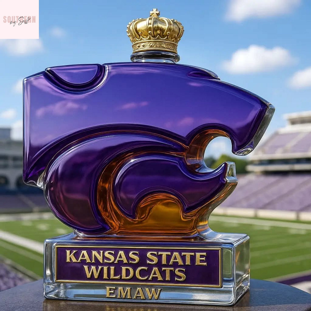 Kansas State Wildcats Whiskey Bottle